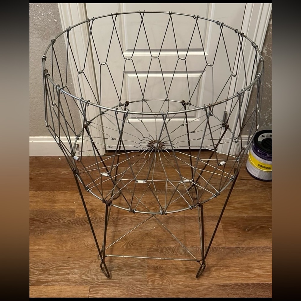 French Antique Inspired Collapsible Laundry Basket